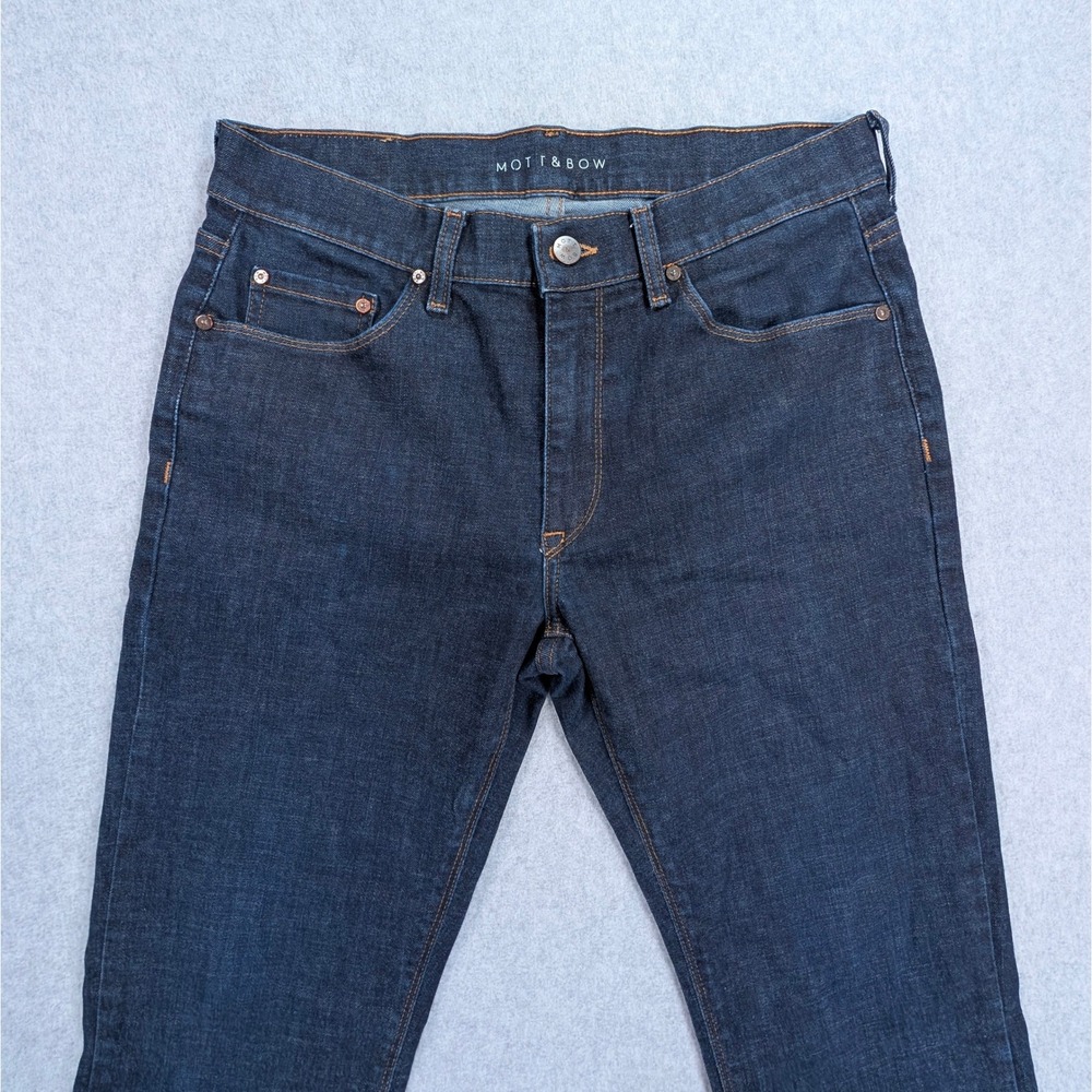 Mott & Bow Slim Fit Jeans Mens 32x32 Dark Indigo Blue Denim Stretch Pants